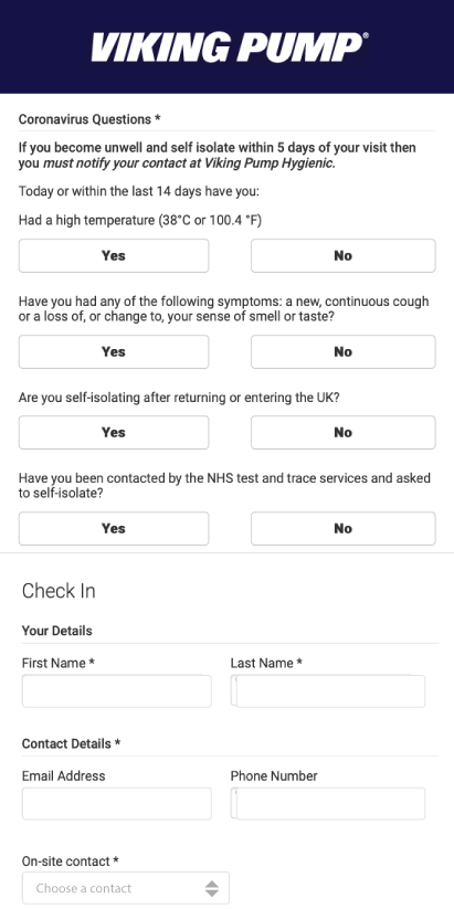 Viking Pump Covid Checklist